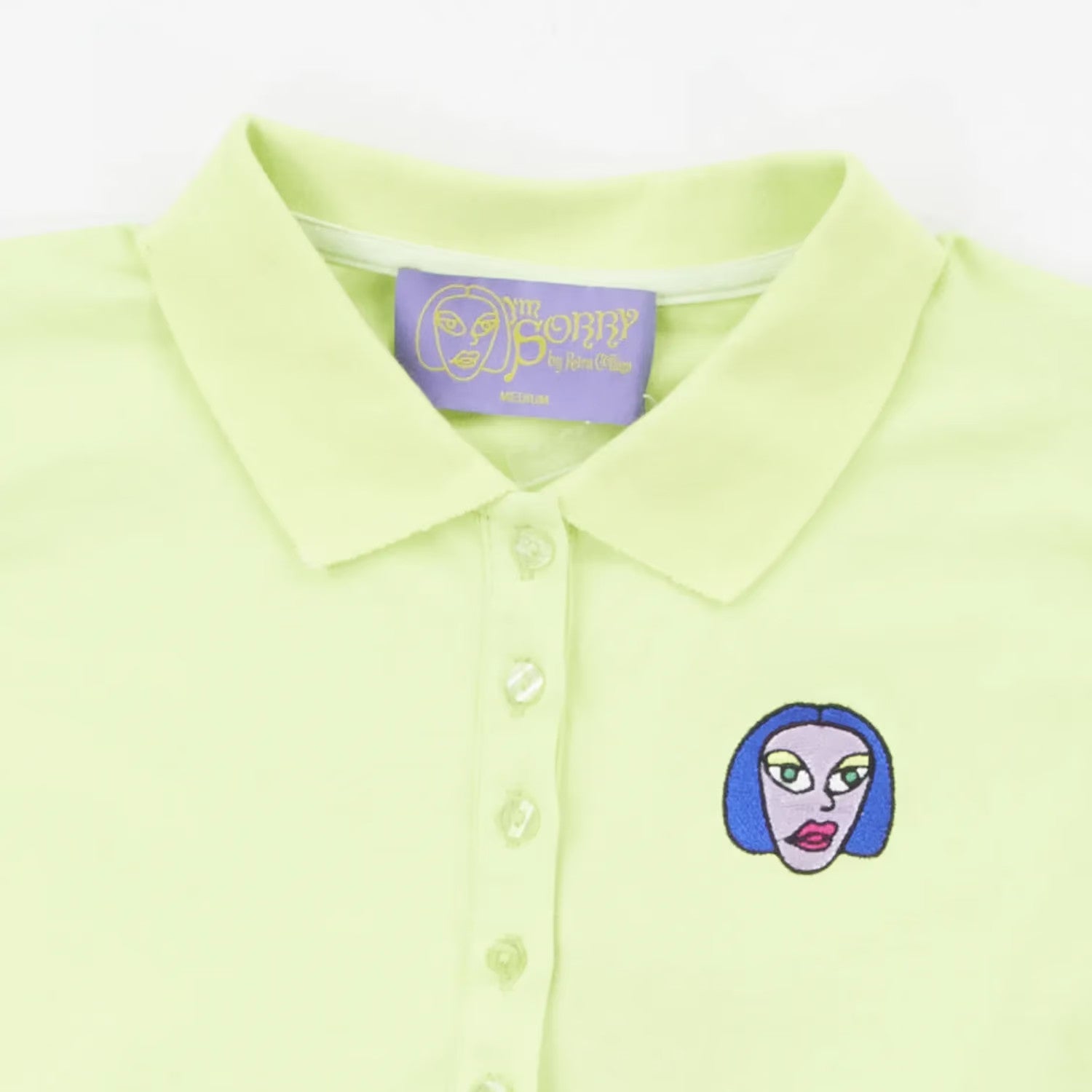 I'm Sorry by Petra Collins SSENSE Exclusive Shrunken Polo Lime Size M RRP 100 — View 2