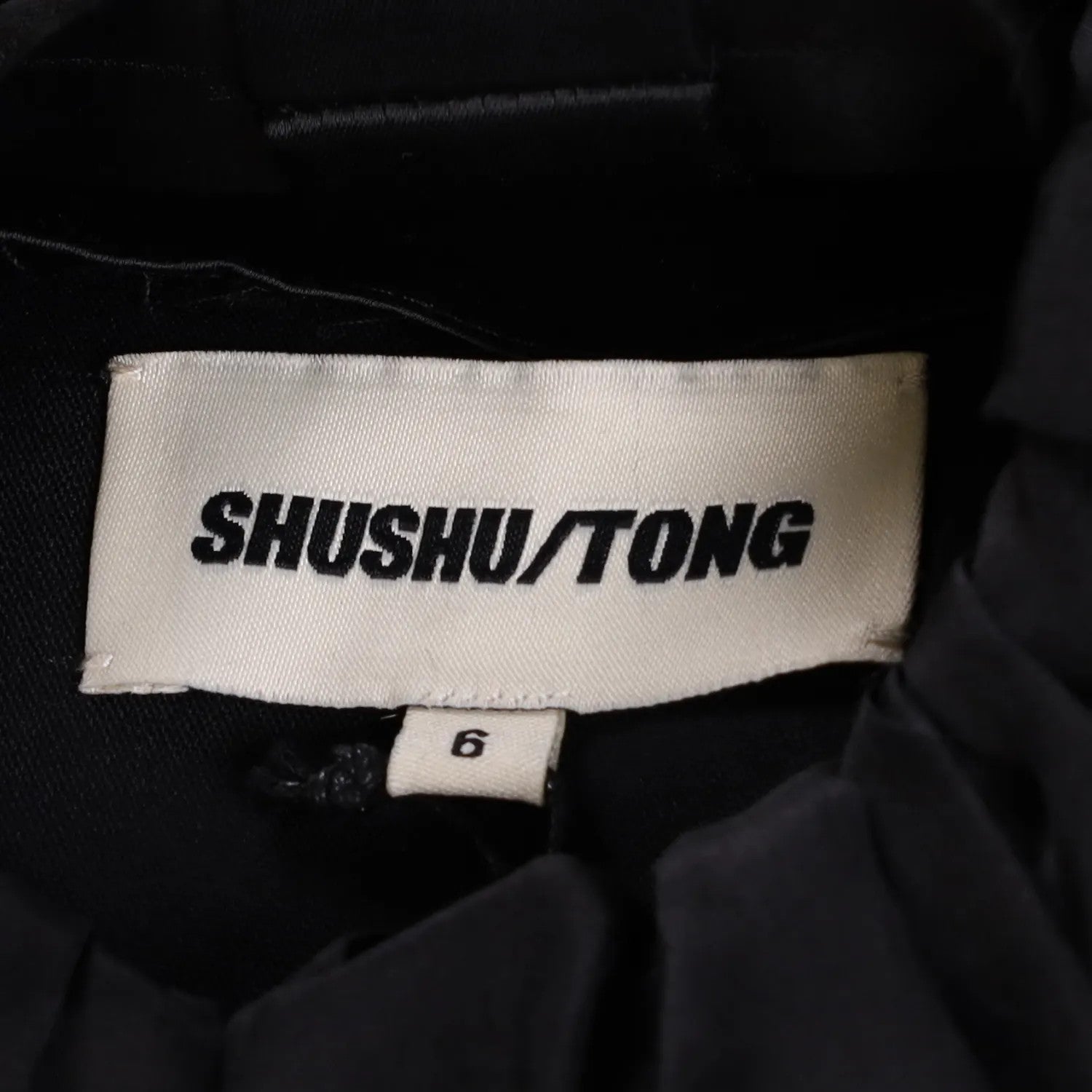 Shushu-Tong Womens Dress Mini Black Satin Ruffle Tie Sleeveless Round 6 RRP 800 — View 5