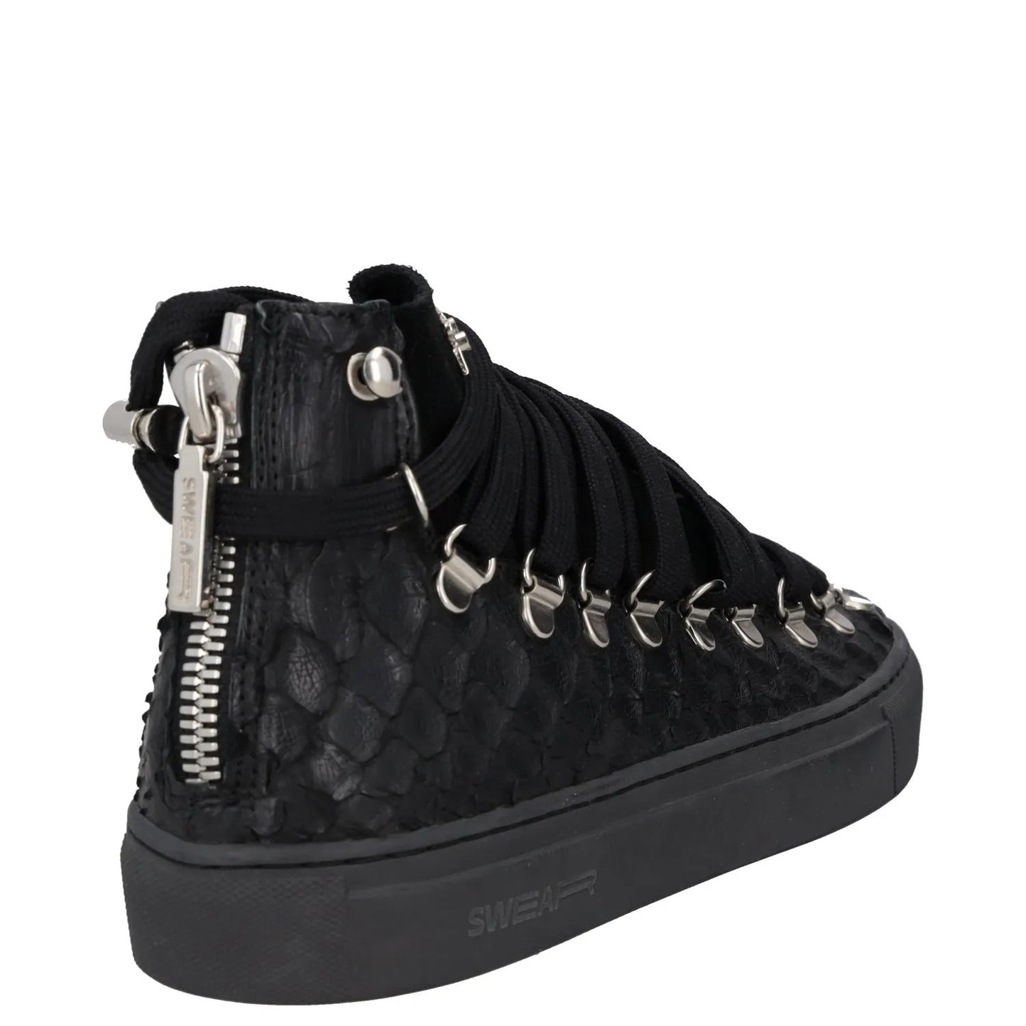 SWEAR Mens Trainers Black Leather Mid Top Lace Up Sneakers UK 6 RRP 250 — View 6