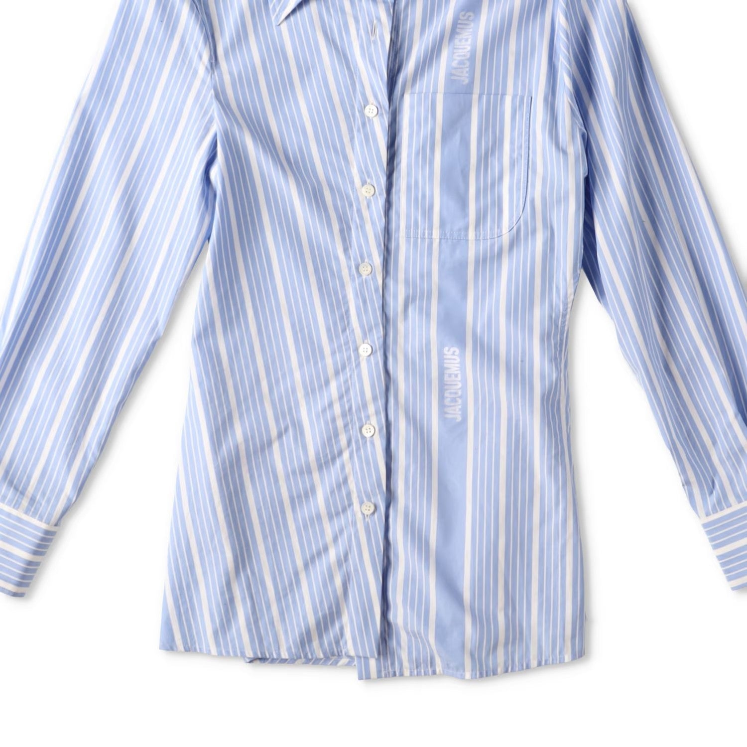 JACQUEMUS Womens La Chemise Pablo Long Sleeve Bown Stripe Shirt Black 36 RRP 591 — View 2