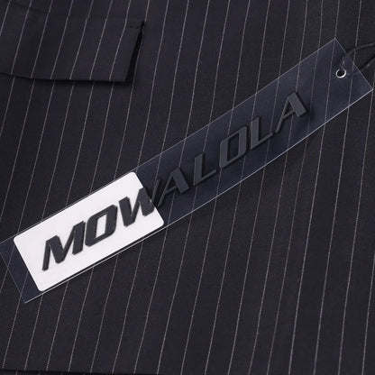 MOWALOLA Womens Pin Striped Mini Skirt Black Twill Zip Short Size S RRP 270 — View 9