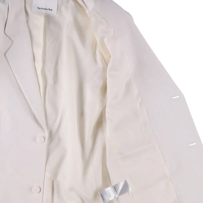 FRANKIE SHOP Womens Aiden Single Breasted Blazer Linen White Size S RRP 350 — View 9