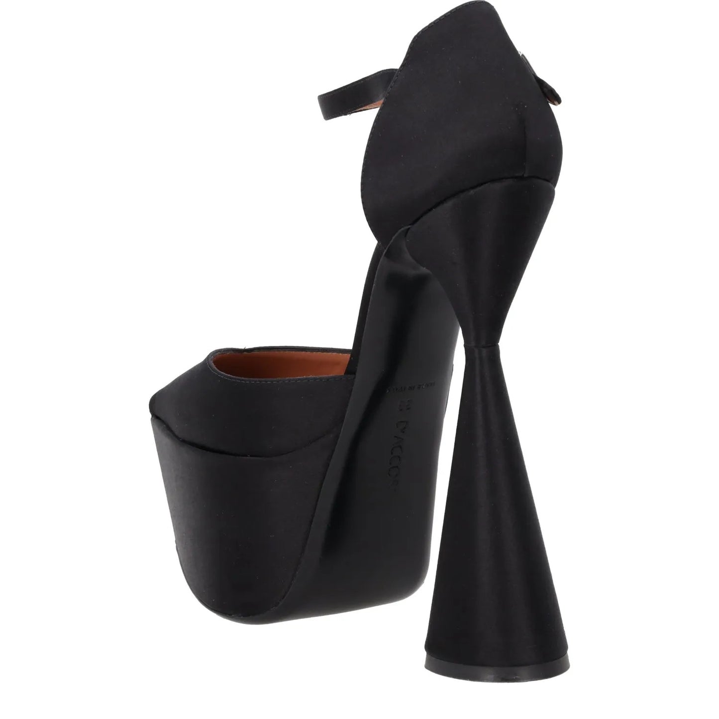 D'ACCORI Womens Platform Pump 150 Black Satin Strappy Sandals UK 7 RRP 950 — View 5
