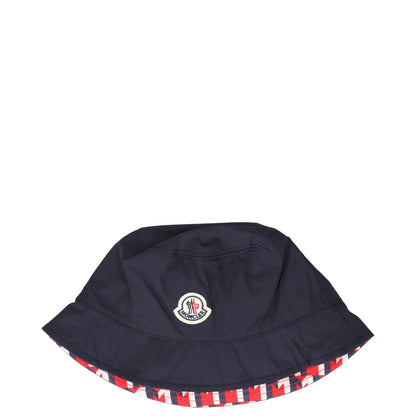MONCLER Mens Bucket Hat Blue Logo Polyester Lightweight Size L RRP 296 — View 3