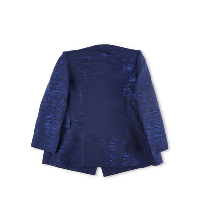 PAPA OPPONG Womens Shika Petiole Kente Blazer Jacket Blue Hook & Eye S RRP 2065 — View 10