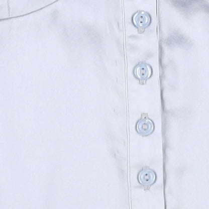 SINEAD O'DWYER Womens Silk Pyjama Shirt With Bindings Blue Size 8 RRP 700 — View 3