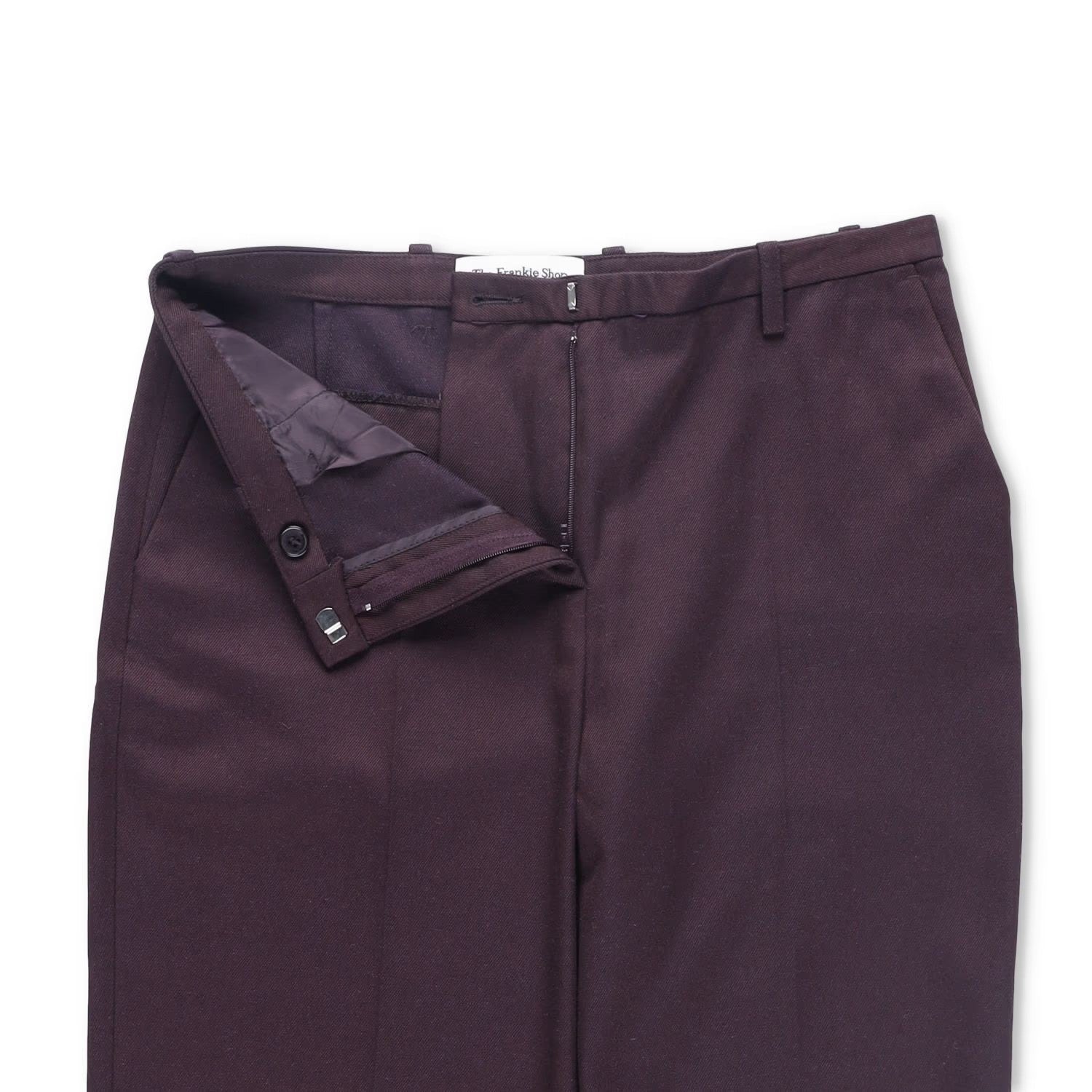 FRANKIE SHOP Womens Lyra Flared Pants Purple Flat Front Zipped Size S RRP 212.1 — View 6