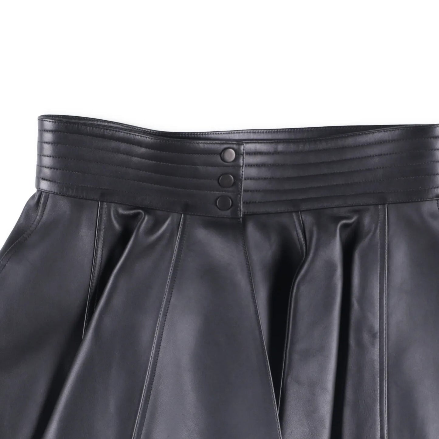 ALAIA Womens Mini Skirt Belt Pleated Nappa Leather Black Size 40 RRP 2529 — View 5