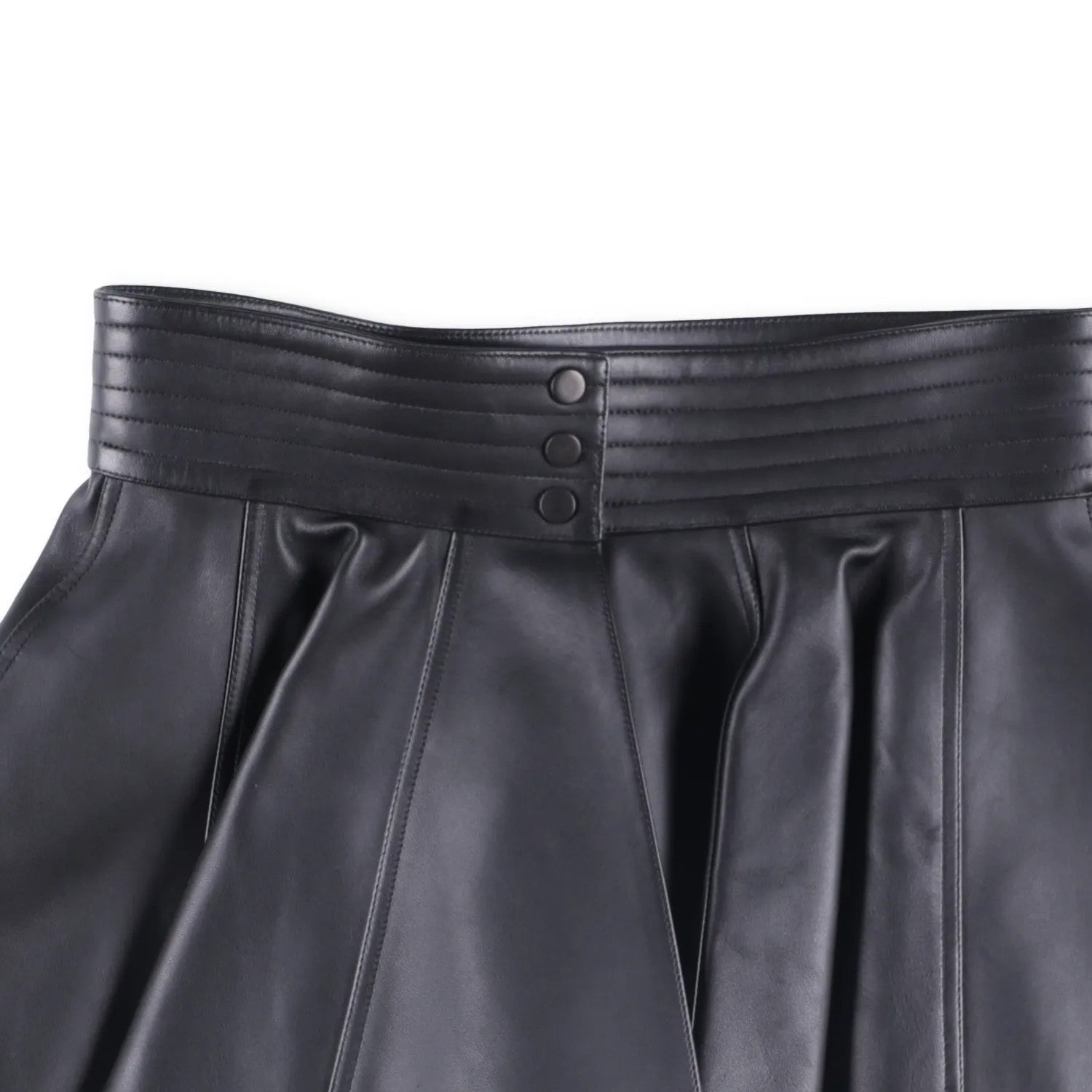 ALAIA Womens Mini Skirt Belt Pleated Nappa Leather Black Size 40 RRP 2529 — View 5