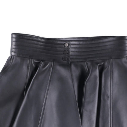 ALAIA Womens Mini Skirt Belt Pleated Nappa Leather Black Size 40 RRP 2529 — View 5
