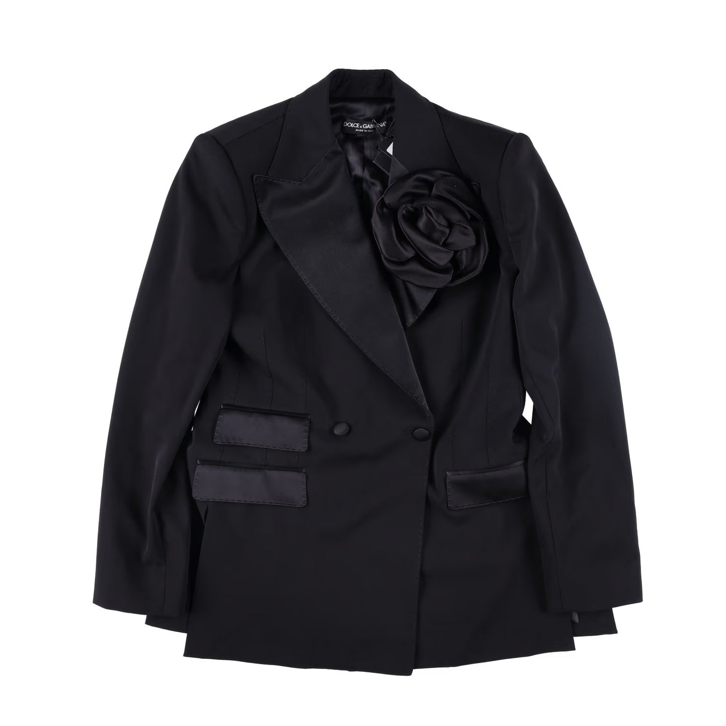 DOLCE & GABBANA Womens Jacket Blazer V-Neck Long Sleeve Black Size 40 RRP 3600