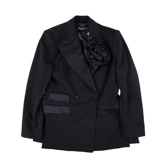 DOLCE & GABBANA Womens Jacket Blazer V-Neck Long Sleeve Black Size 40 RRP 3600