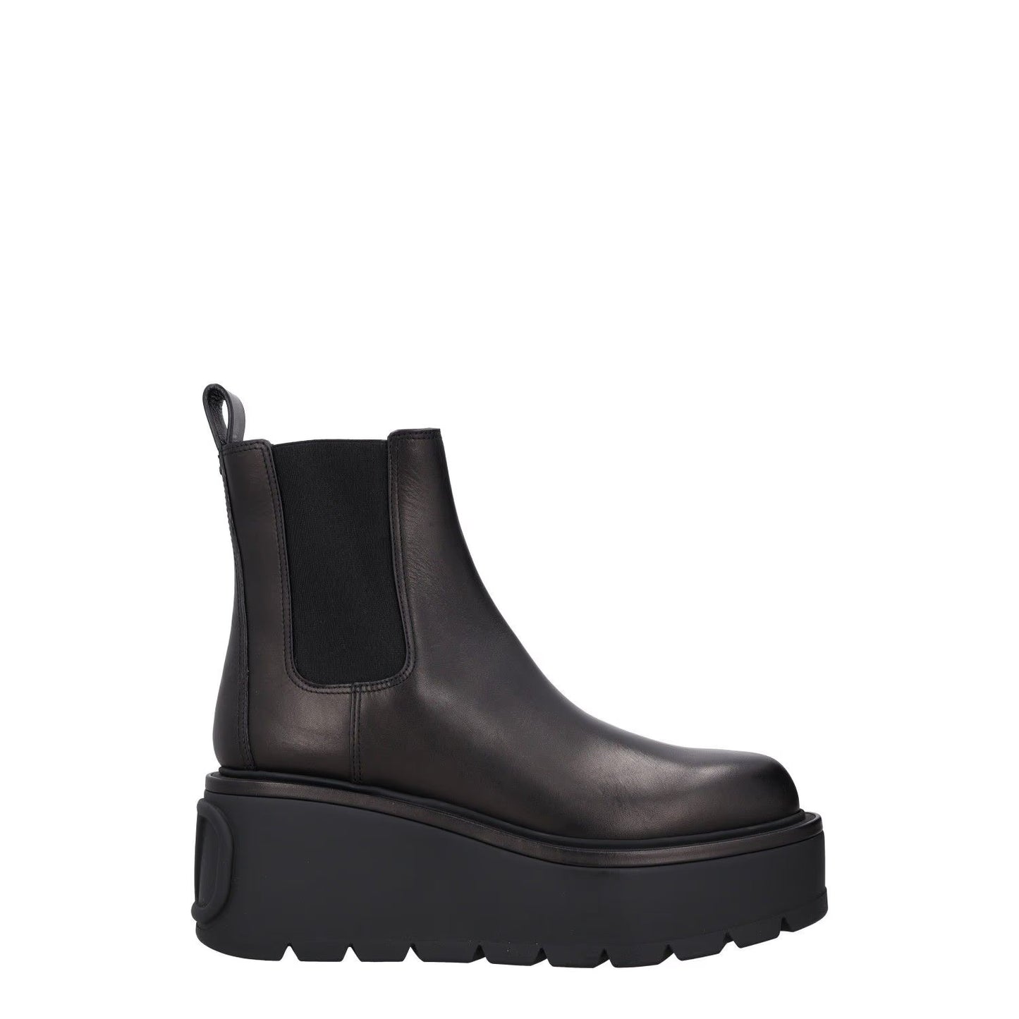 VALENTINO Womens Chealsea Boots Black Leather Chunky Platform Sole UK 5 RRP 1190