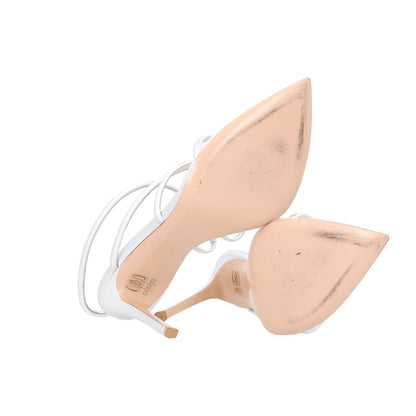 GIANVITO ROSSI Womens Ettie Silver Leather Strappy Stiletto Sandals UK 7 RRP 756 — View 9