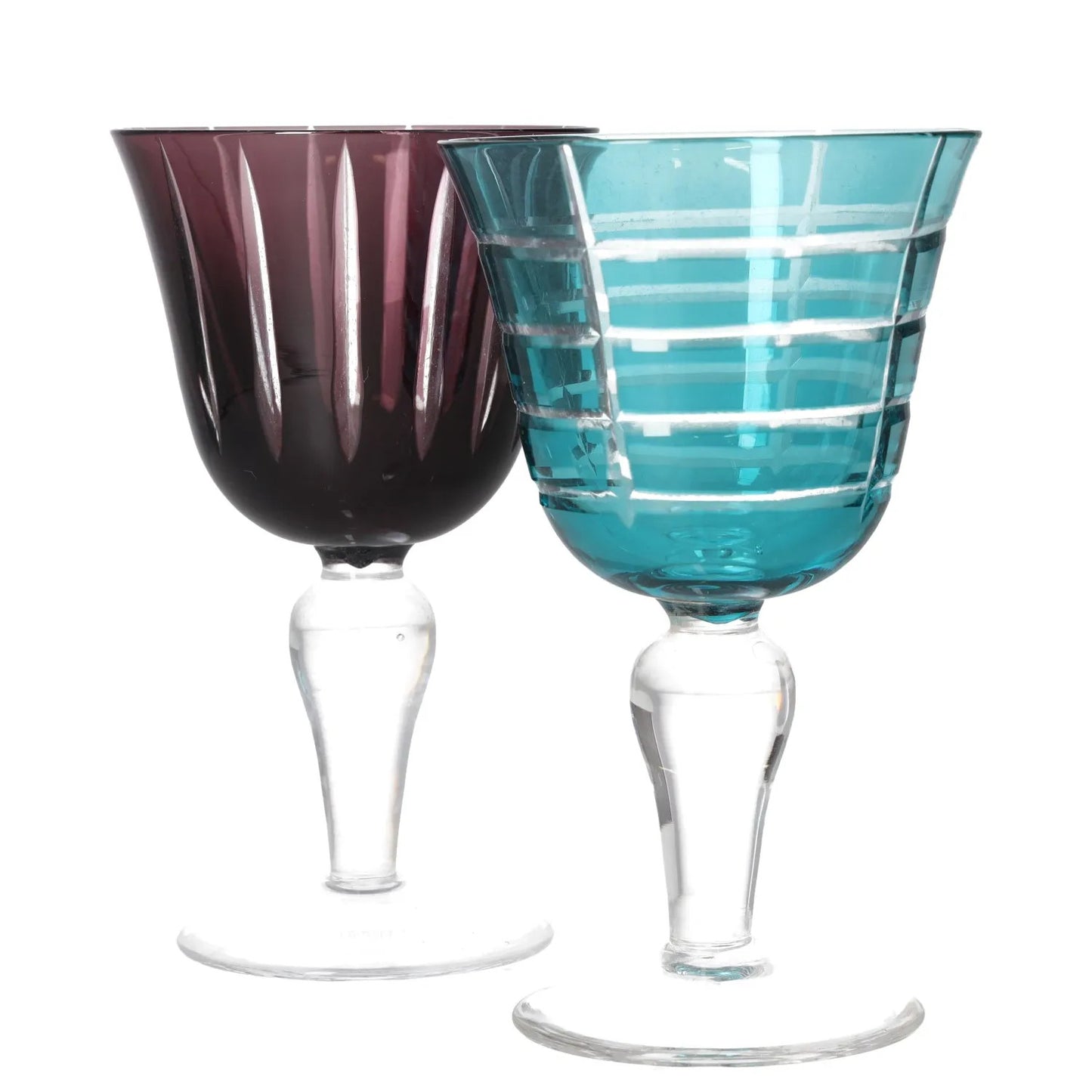 POLS POTTEN Wine Glasses Set Of 6 Glassware Multicoloured Striped OS RRP 140 — View 3