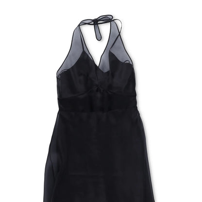 PRADA Womens Midi Dress Halter Neck Tie Sleeveless Re Edition Black 44 RRP 3060 — View 3
