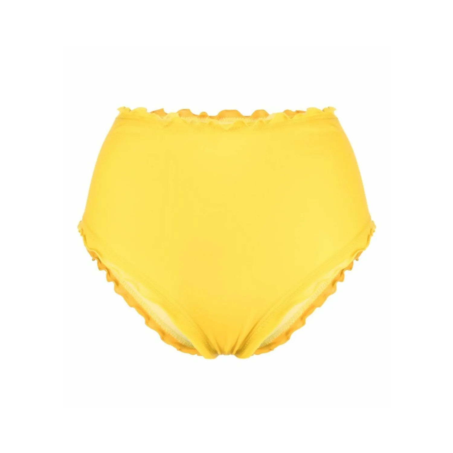 SHERRIS Womens High Waist Bikini Bottom Yellow Ruffled Size XL RRP 105