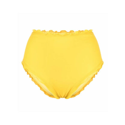 SHERRIS Womens High Waist Bikini Bottom Yellow Ruffled Size XL RRP 105