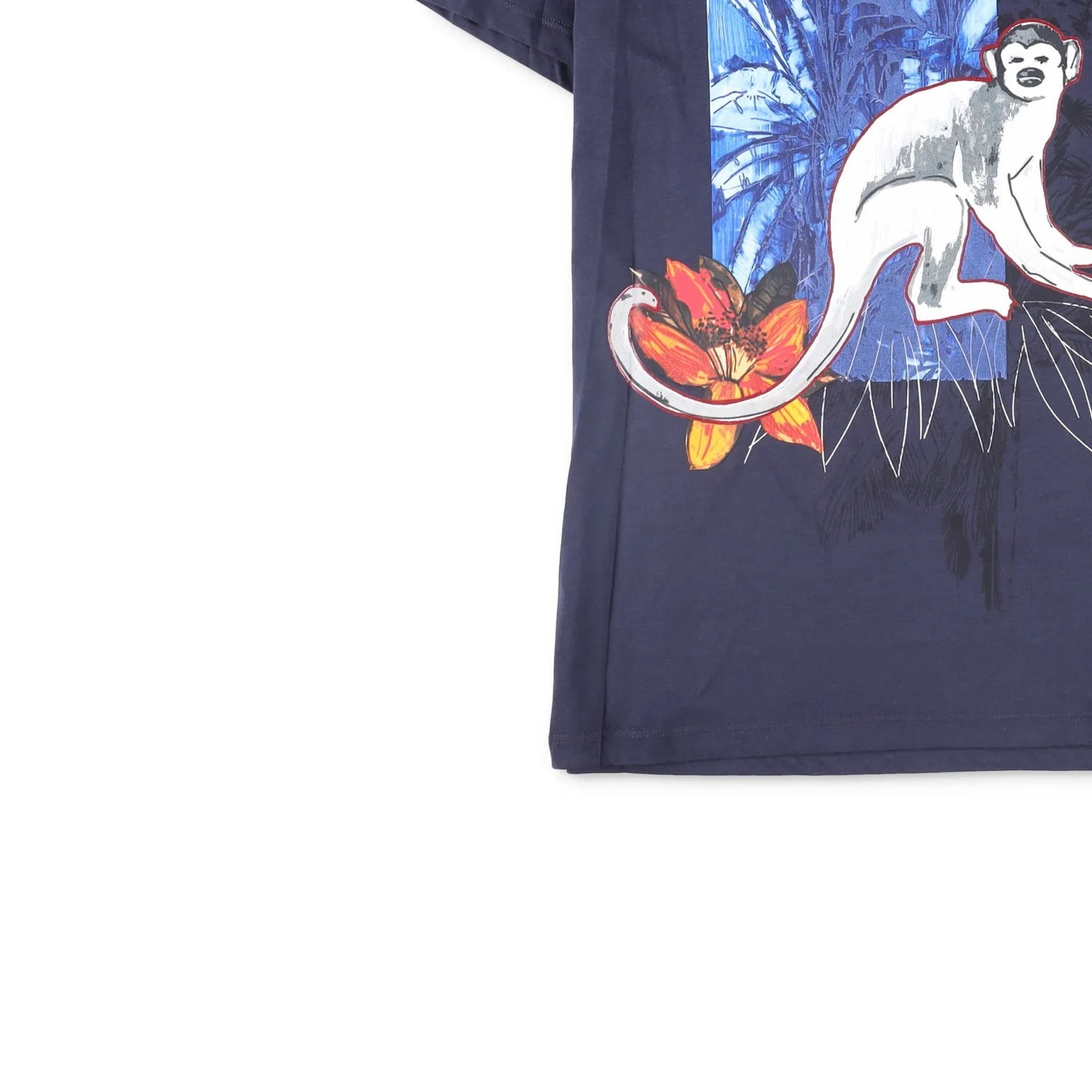 VALENTINO Mens T-Shirt Cotton Blue Crew Neck Front Print Short Sleeve L RRP 250 — View 3