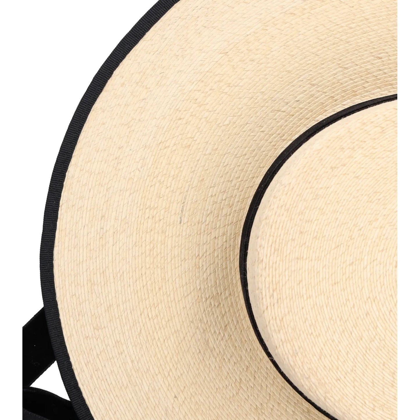 ELIURPI Womens Hat Beige Straw Boater Hat Black Strap Summer Size M RRP 300 — View 12