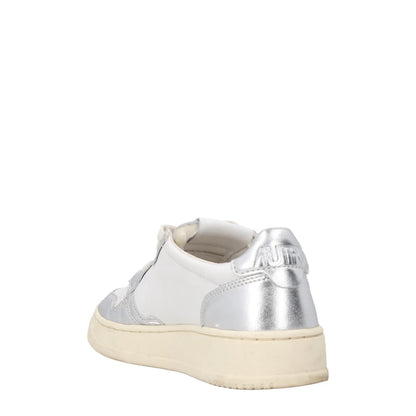 AUTRY Womens Medalist Bi Colour Silver Leather Lace Up Trainers EU 36 RRP 190 — View 5