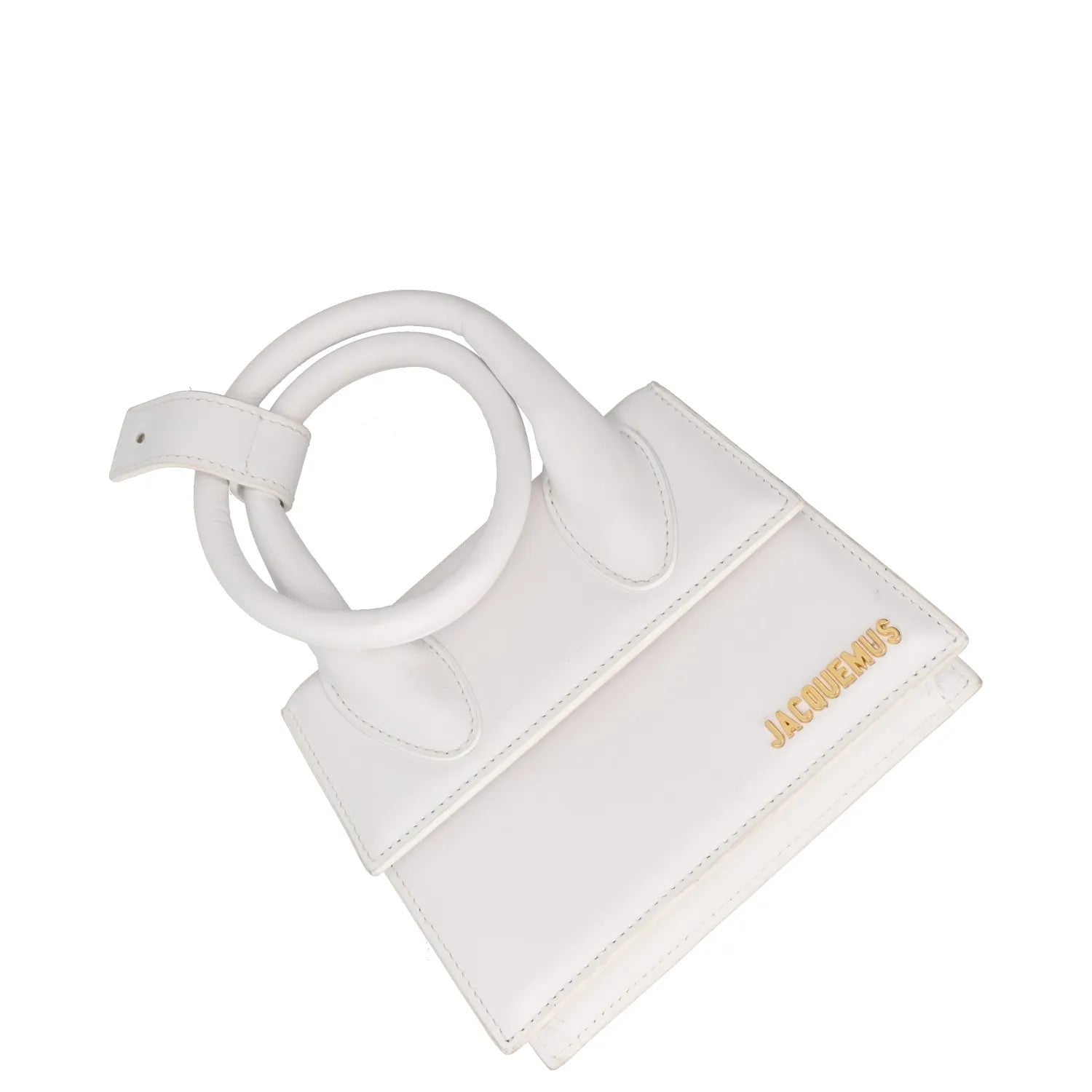JACQUEMUS Womens Le Chiquito Noeud Leather Tote Bag White One Size RRP 745 — View 3