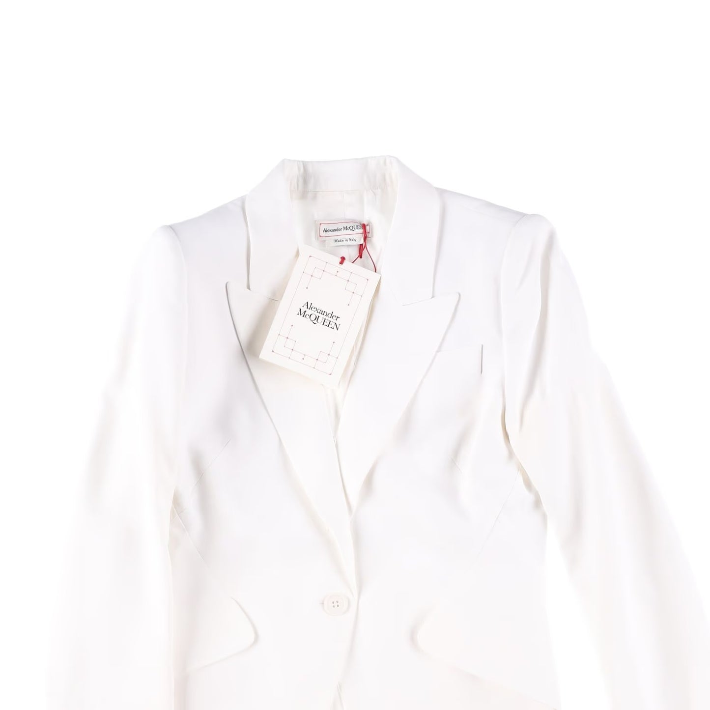 ALEXANDER MCQUEEN Womens Peak Shoulder One Button Jacket Ivory 42 RRP 1690 — View 2