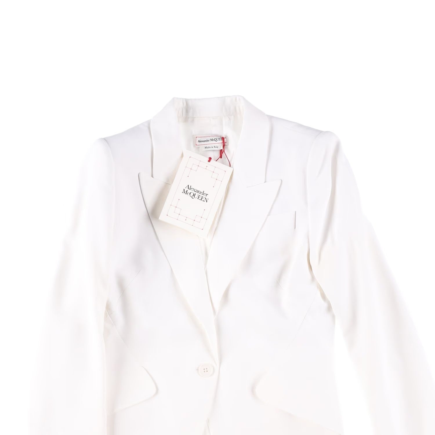 ALEXANDER MCQUEEN Womens Peak Shoulder One Button Jacket Ivory 42 RRP 1690 — View 2