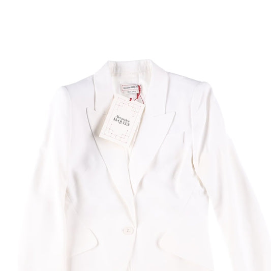 ALEXANDER MCQUEEN Womens Peak Shoulder One Button Jacket Ivory 42 RRP 1690 — View 2