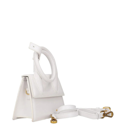 JACQUEMUS Womens Le Chiquito Noeud Leather Tote Bag White One Size RRP 745 — View 8