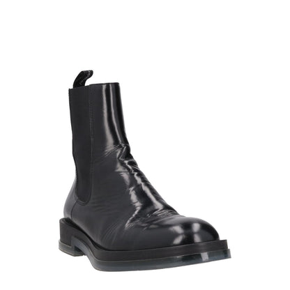 ALEXANDER MCQUEEN Mens Chelsea Boot Transparent Sole Black Leather UK 7 RRP 900 — View 2