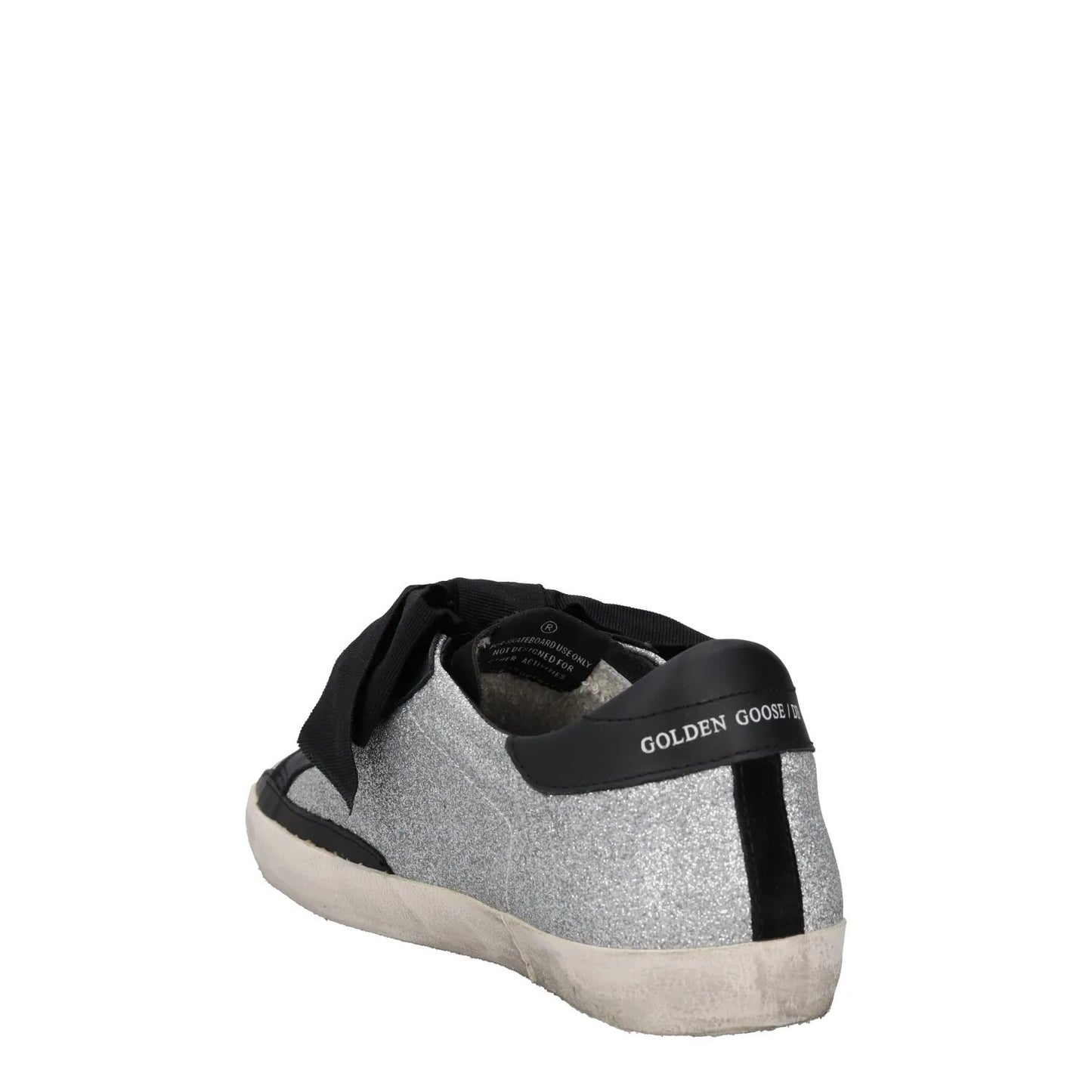 GOLDEN GOOSE Womens Trainers Silver Black White Leather Low Top UK 8 RRP 485 — View 5