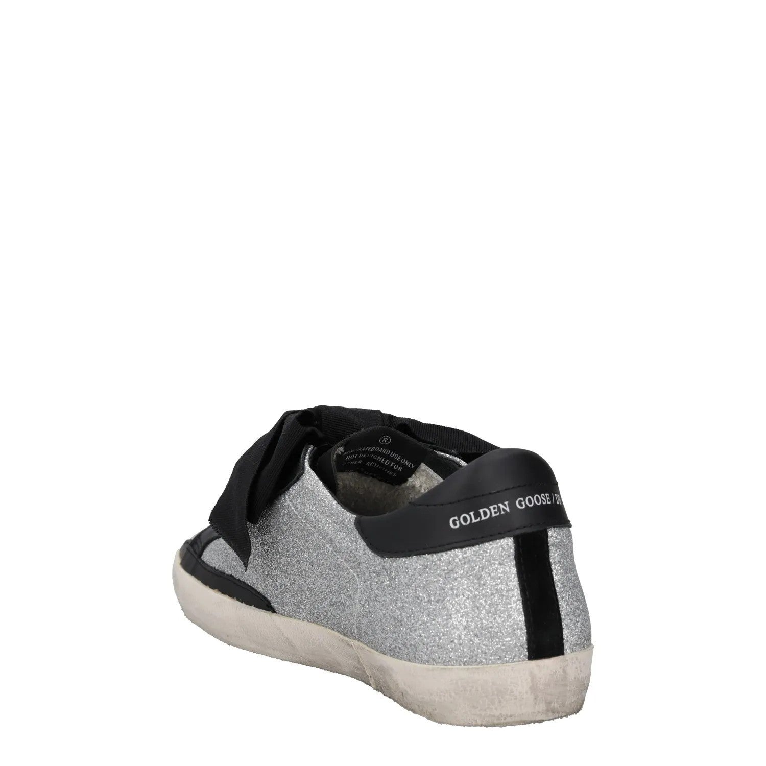 GOLDEN GOOSE Womens Trainers Silver Black White Leather Low Top UK 8 RRP 485 — View 5