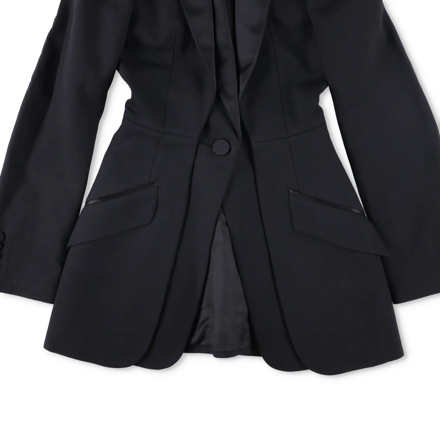 ALEXANDER MCQUEEN Womens Formal Blazer Black Cotton Blend Mid Length 38 RRP 700 — View 7