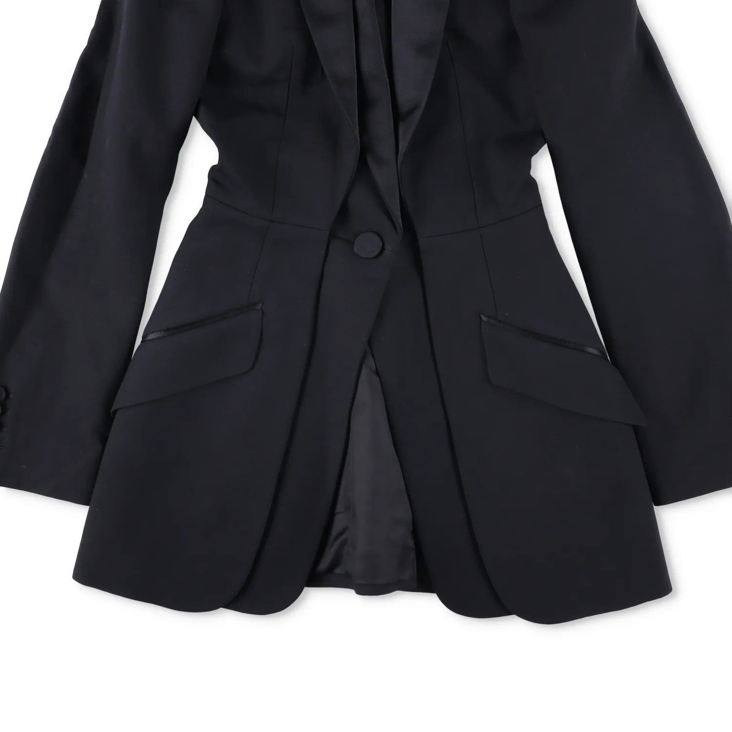 ALEXANDER MCQUEEN Womens Formal Blazer Black Cotton Blend Mid Length 38 RRP 700 — View 7