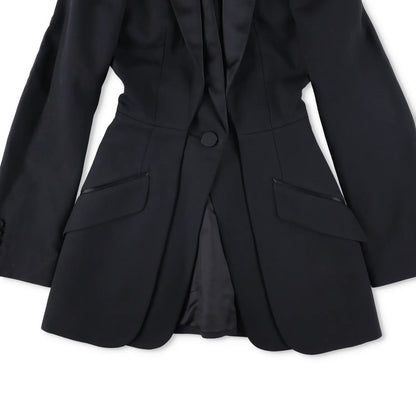ALEXANDER MCQUEEN Womens Formal Blazer Black Cotton Blend Mid Length 38 RRP 700 — View 7