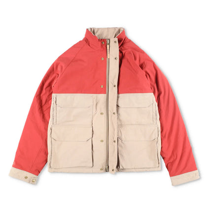 HOLUBAR Mens Coat Beige Red Snap Closure Stand Up Collar Pockets L - 4 RRP 500 — View 5