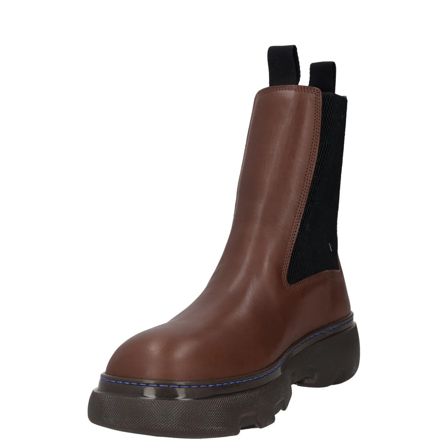 BURBERRY Mens Creeper Chelsea Boot Brown Leather Round Toe High Ankle UK6 RRP970 — View 3