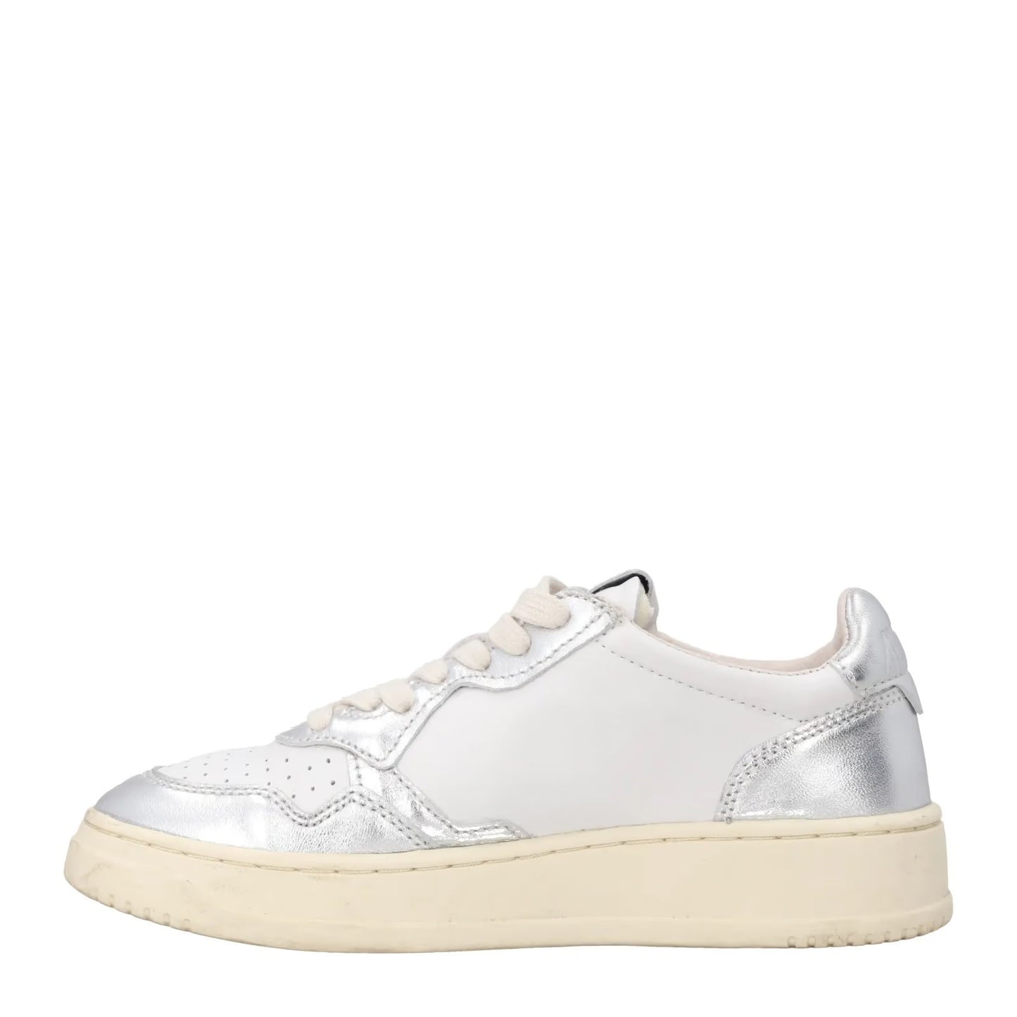 AUTRY Womens Medalist Bi Colour Silver Leather Lace Up Trainers EU 36 RRP 190 — View 4