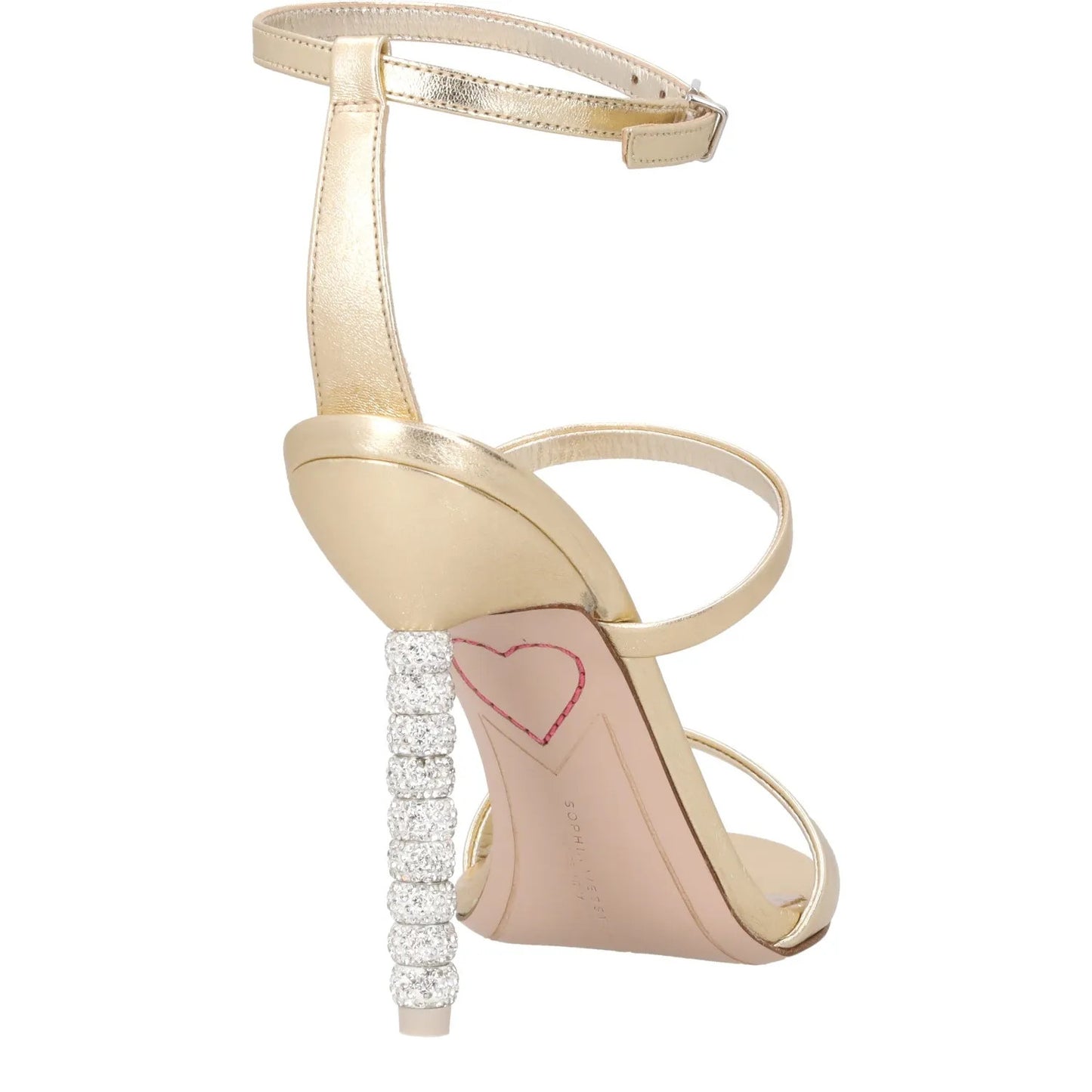 SOPHIA WEBSTER Womens Rosalind Crystal Sandals Leather Gold Heeled UK8.5 RRP 500 — View 6