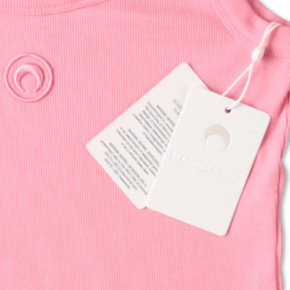 MARINE SERRE Womens Organic Cotton Rib 2X2 Tank Top Sleeveless Pink S RRP 130 — View 9
