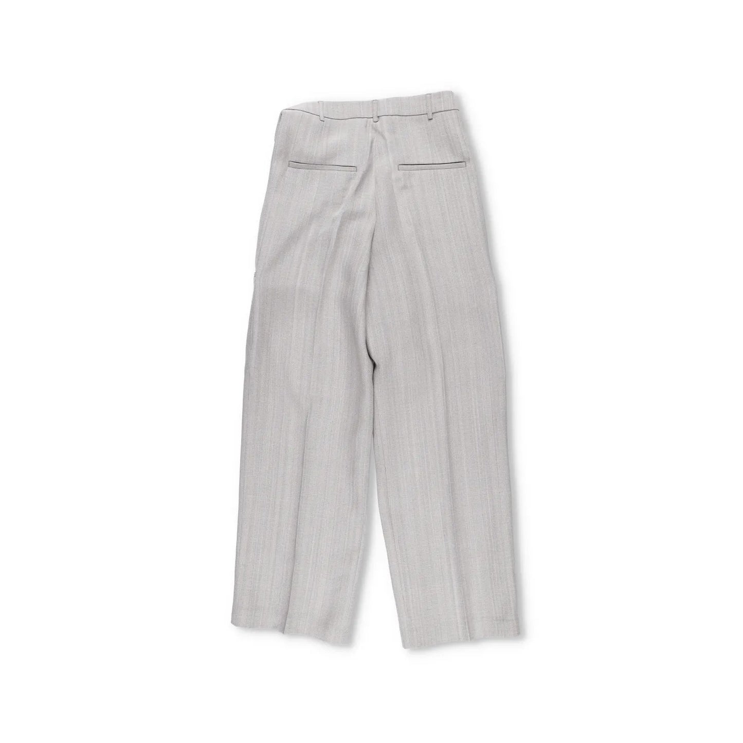 JACQUEMUS Womens Wide Leg Trousers Grey Silk Blend Pockets Size 40 RRP 300 — View 10
