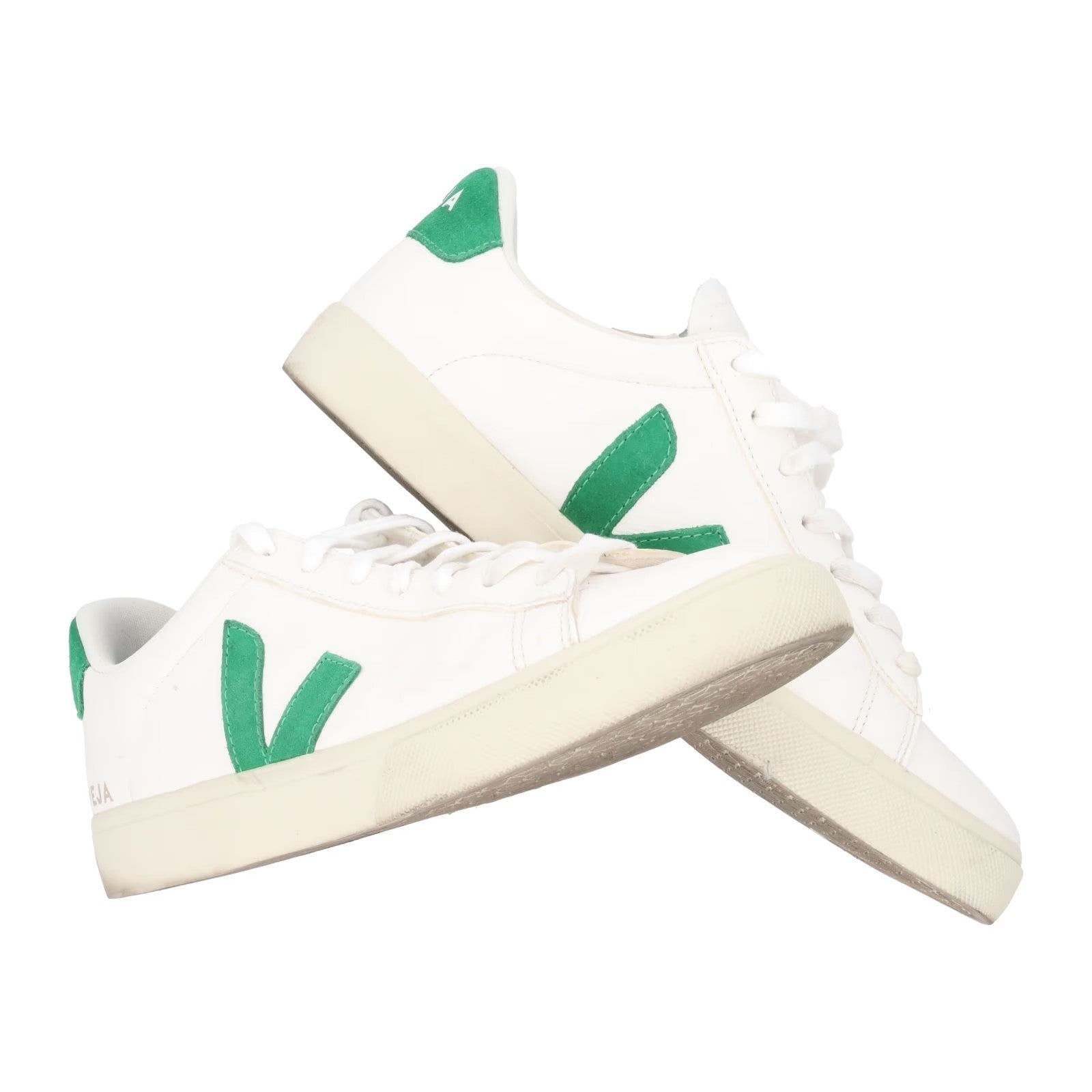 VEJO Womens Campo Paros Sneakers Low Top Lace Up White Green Leather UK 9 RRP136 — View 8