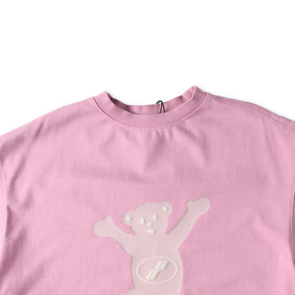 WE11 DONE Womens Pink Teddy Logo T-Shirt Cotton Animal Short Sleeve S RRP 250 — View 3