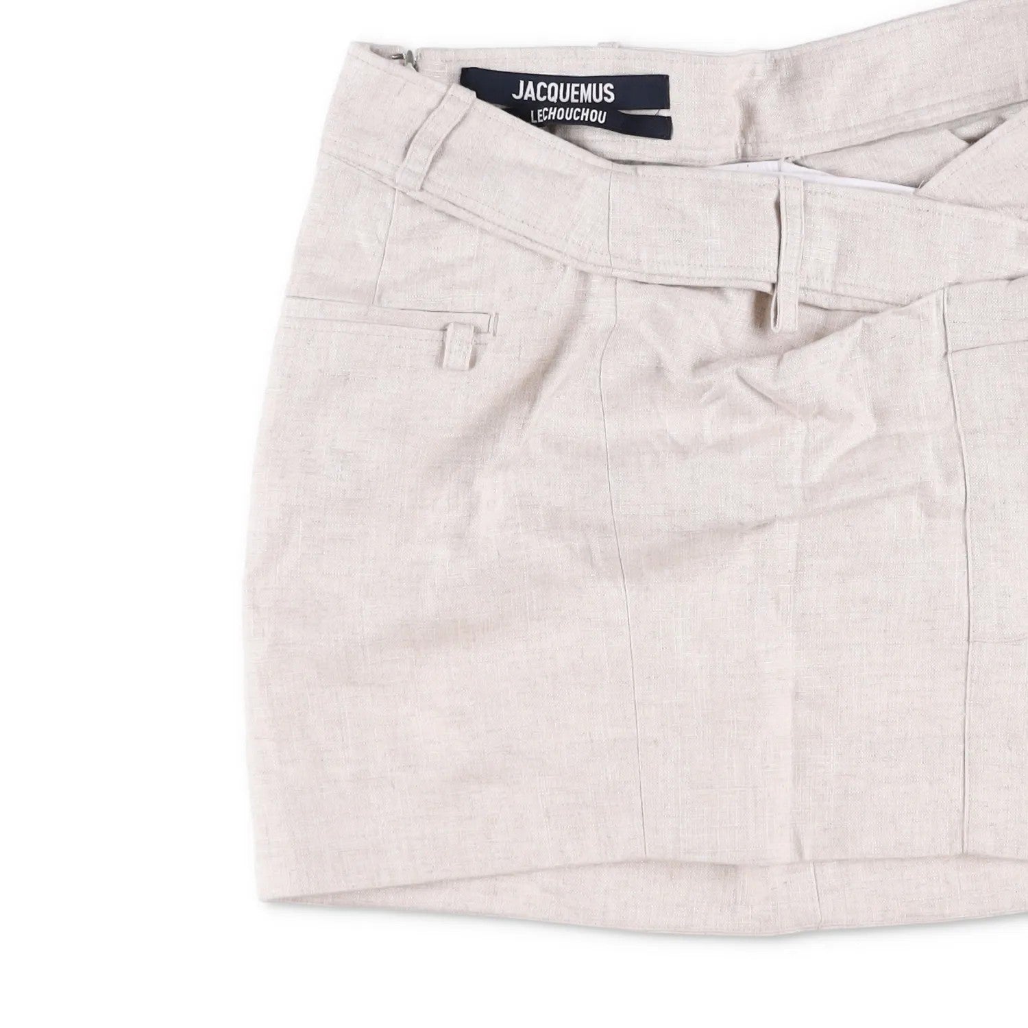 JACQUEMUS Womens La Mini Jupe Bahia Mini Skirt Light Beige Neutrals 34 RRP 420 — View 3