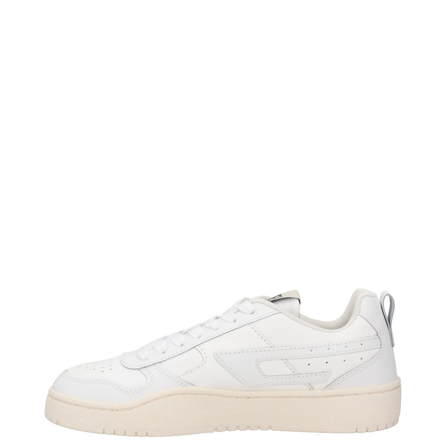 DIESEL Womens Trainer White Leather Low Top Lace Up Beige Sole UK 7.5 RRP 145 — View 4