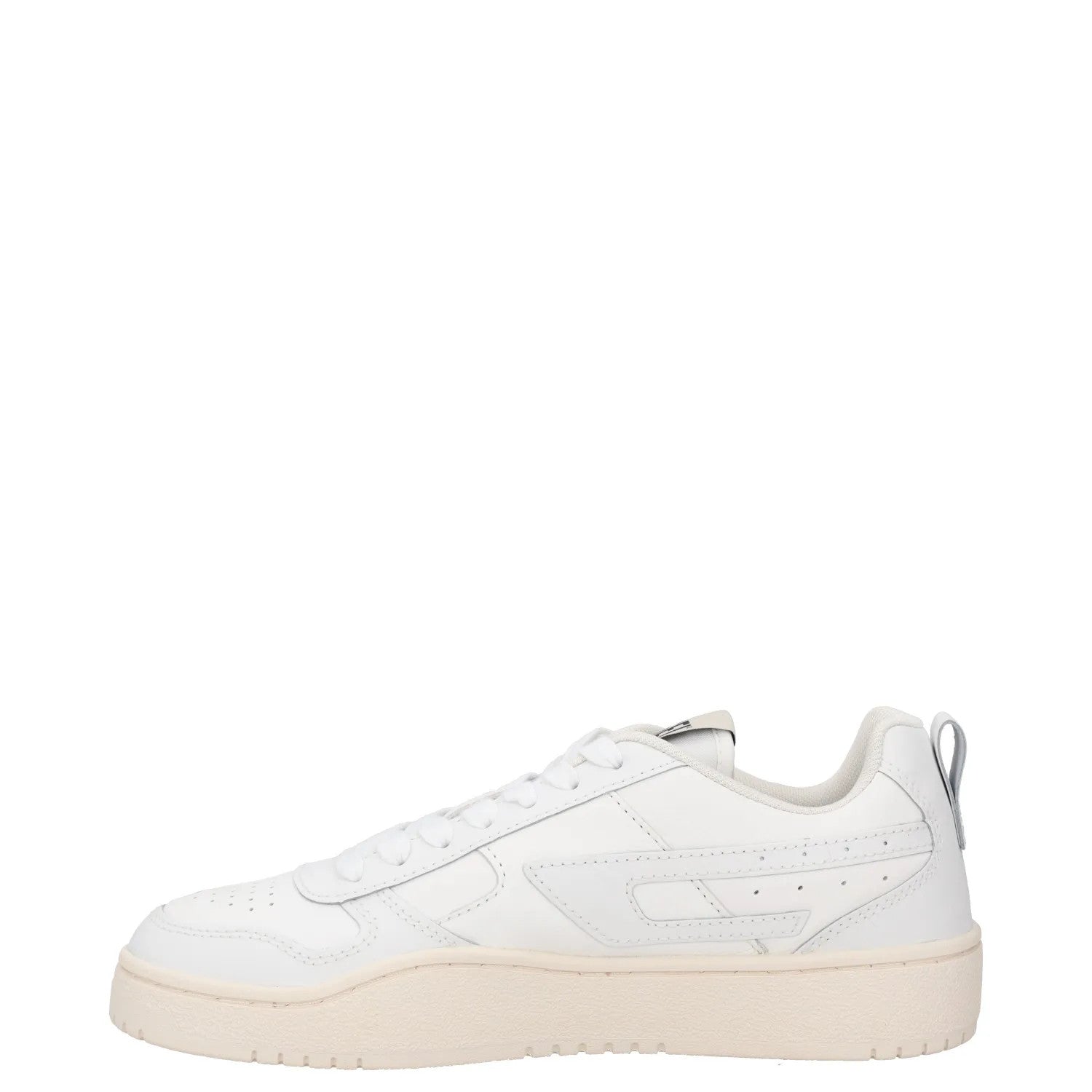 DIESEL Womens Trainer White Leather Low Top Lace Up Beige Sole UK 7.5 RRP 145 — View 4