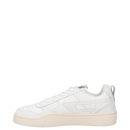 DIESEL Womens Trainer White Leather Low Top Lace Up Beige Sole UK 7.5 RRP 145 — View 4