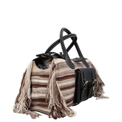 CHLOE Womens Satchel Top Handle Bag Beige Leather Fringe Buckle Size L RRP 1990 — View 6