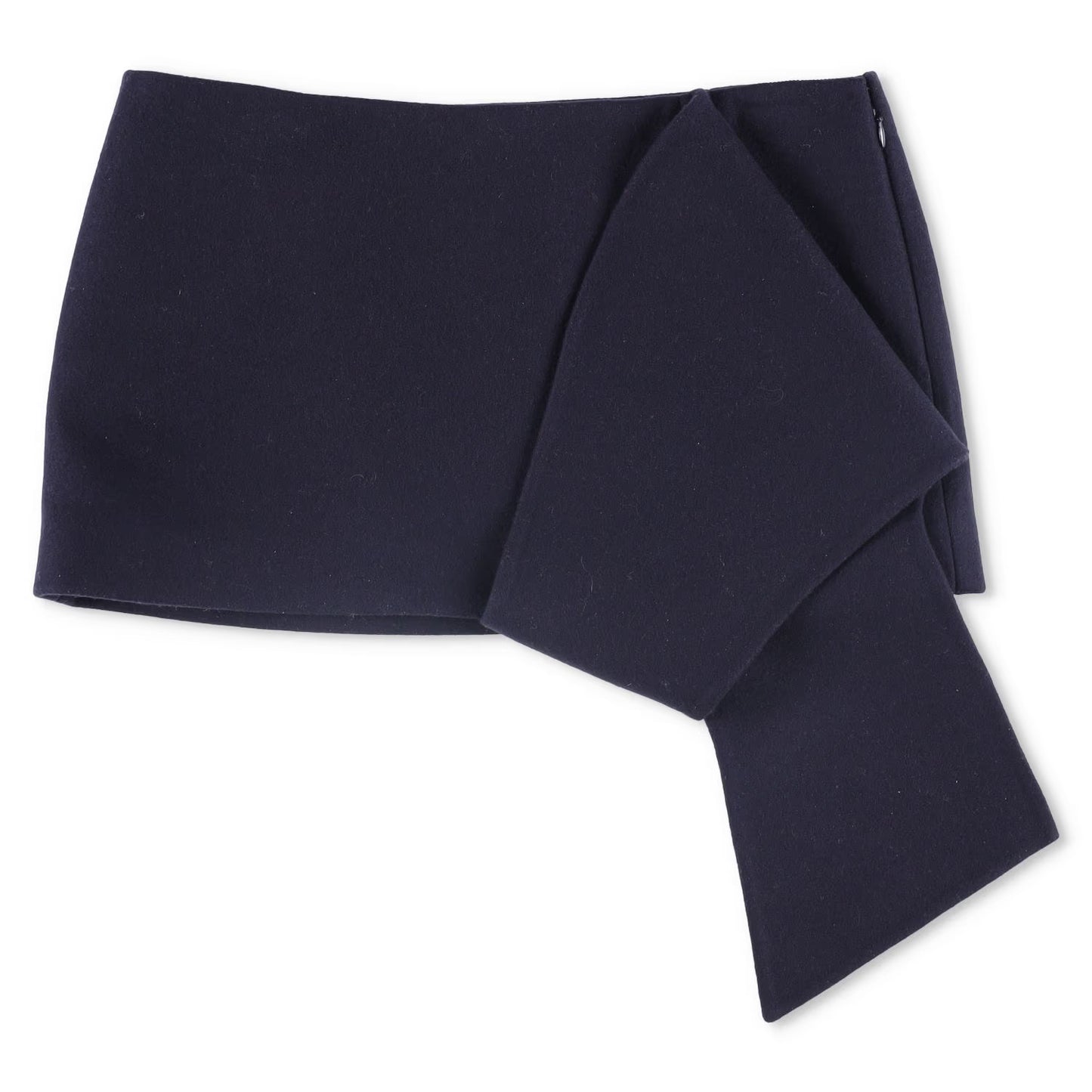PRADA Womens Mini Skirts Navy Blue Asymmetric Wool Zip Size 44 RRP 1460
